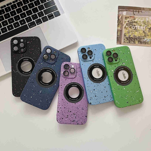 For iPhone 12 Splash Ink MagSafe Magnetic Phone Case(Purple)