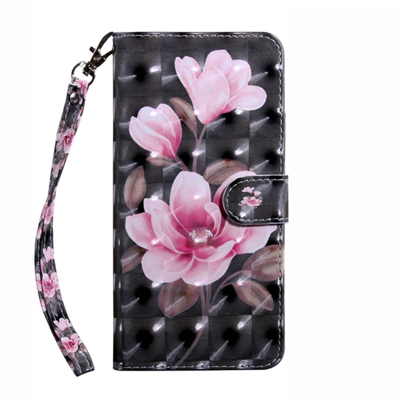 For Samsung Galaxy A34 3D Painted Leather Phone Case(Pink Flower)