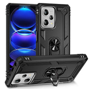 For Xiaomi Redmi Note 12 Pro+ Shockproof TPU + PC Phone Case with Holder(Black)