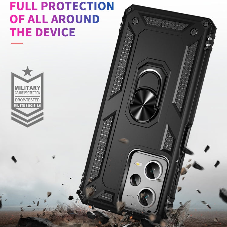 For Xiaomi Redmi Note 12 Pro+ Shockproof TPU + PC Phone Case with Holder(Black)