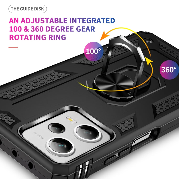 For Xiaomi Redmi Note 12 Pro+ Shockproof TPU + PC Phone Case with Holder(Black)