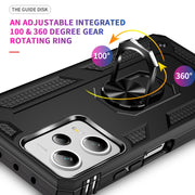 For Xiaomi Redmi Note 12 Pro+ Shockproof TPU + PC Phone Case with Holder(Black)