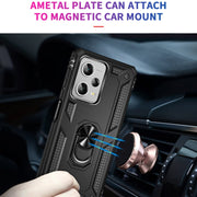 For Xiaomi Redmi Note 12 Pro+ Shockproof TPU + PC Phone Case with Holder(Black)