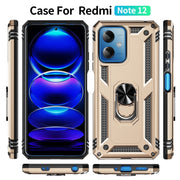 For Xiaomi Redmi Note 12 5G Global Shockproof TPU + PC Phone Case with Holder(Gold)