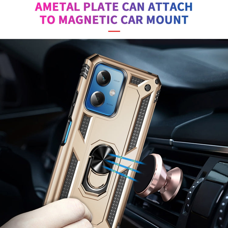 For Xiaomi Redmi Note 12 5G Global Shockproof TPU + PC Phone Case with Holder(Gold)