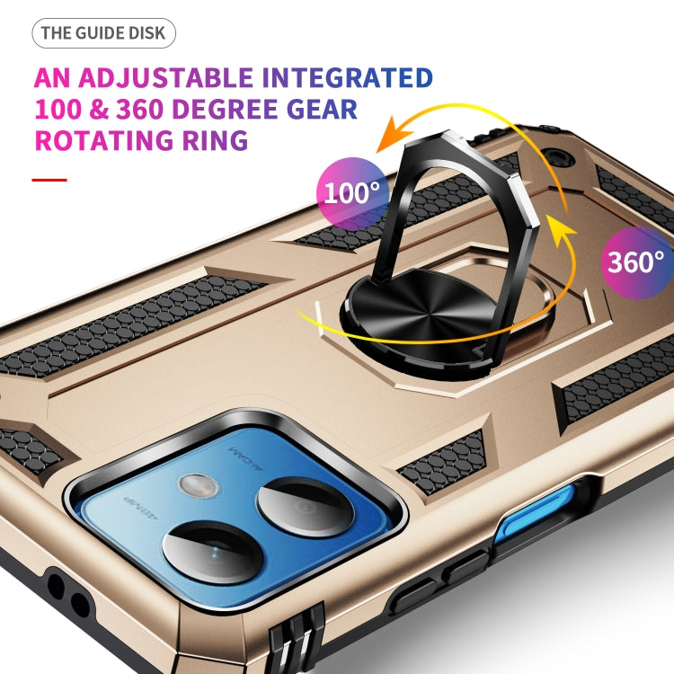 For Xiaomi Redmi Note 12 5G Global Shockproof TPU + PC Phone Case with Holder(Gold)