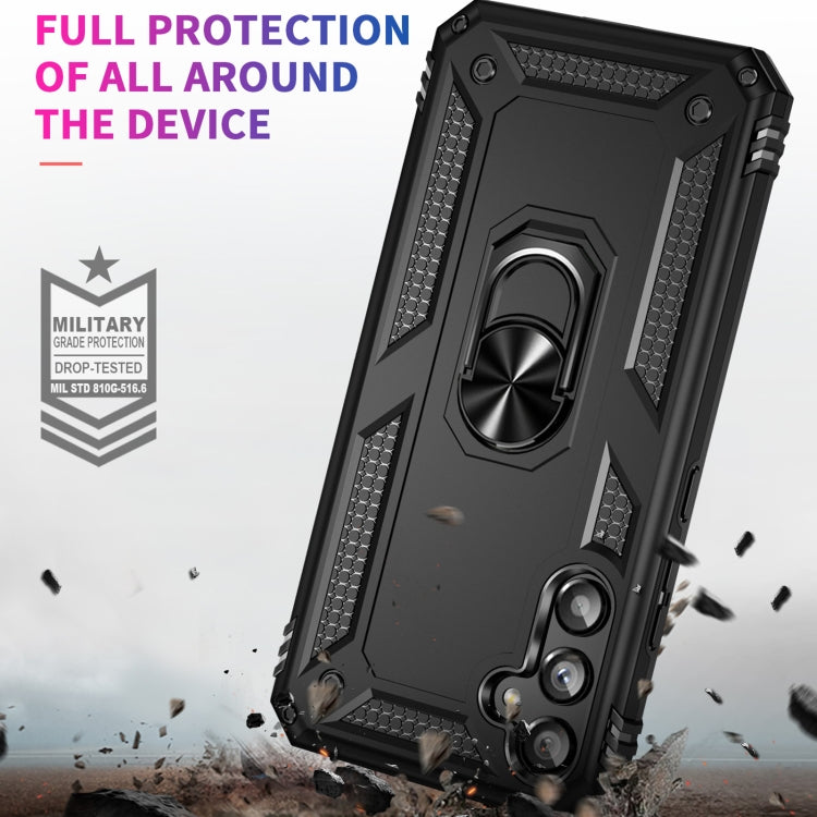 For Samsung Galaxy A34 Shockproof TPU + PC Phone Case with Holder(Black)
