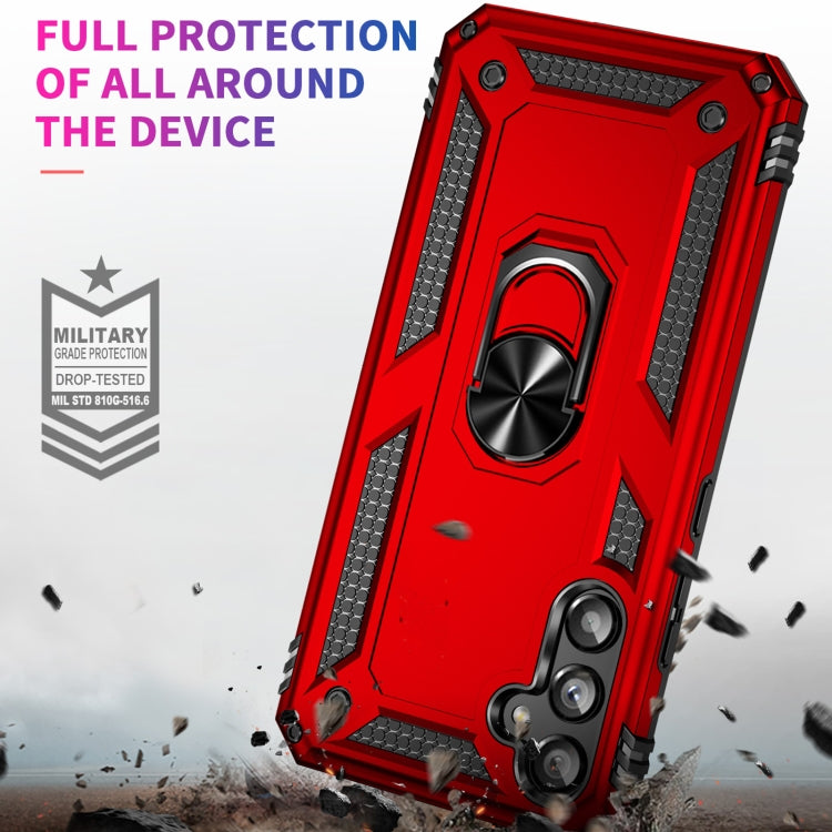For Samsung Galaxy A34 Shockproof TPU + PC Phone Case with Holder(Red)