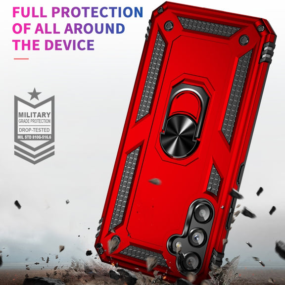 For Samsung Galaxy A34 Shockproof TPU + PC Phone Case with Holder(Red)