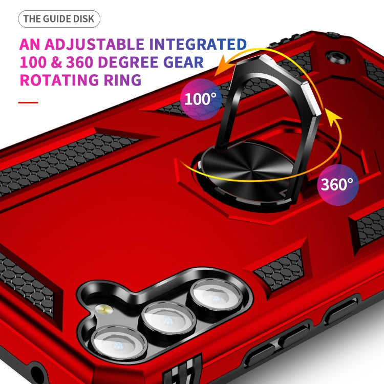 For Samsung Galaxy A34 Shockproof TPU + PC Phone Case with Holder(Red)
