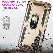 For Samsung Galaxy A34 Shockproof TPU + PC Phone Case with Holder(Gold)