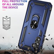 For Samsung Galaxy A34 Shockproof TPU + PC Phone Case with Holder(Blue)