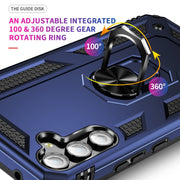For Samsung Galaxy A34 Shockproof TPU + PC Phone Case with Holder(Blue)