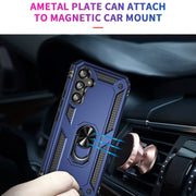 For Samsung Galaxy A34 Shockproof TPU + PC Phone Case with Holder(Blue)