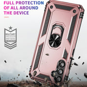 For Samsung Galaxy A34 Shockproof TPU + PC Phone Case with Holder(Rose Gold)