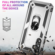 For Samsung Galaxy A34 Shockproof TPU + PC Phone Case with Holder(Silver)