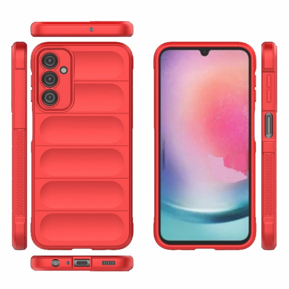 For Samsung Galaxy A24 5G / A24 4G Magic Shield TPU + Flannel Phone Case(Wine Red)