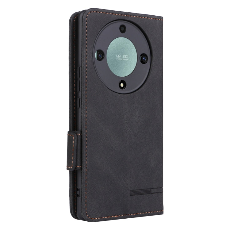 For Honor X9a 5G / Magic5 Lite Magnetic Clasp Flip Leather Phone Case(Black)