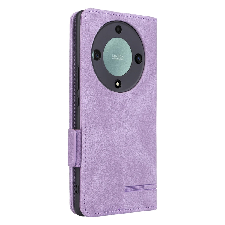 For Honor X9a 5G / Magic5 Lite Magnetic Clasp Flip Leather Phone Case(Purple)