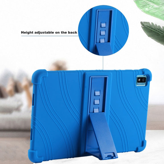 For TCL 10 Tab Max 10.36 inch Silicone Tablet Protective Case with Invisible Bracket(Purple)
