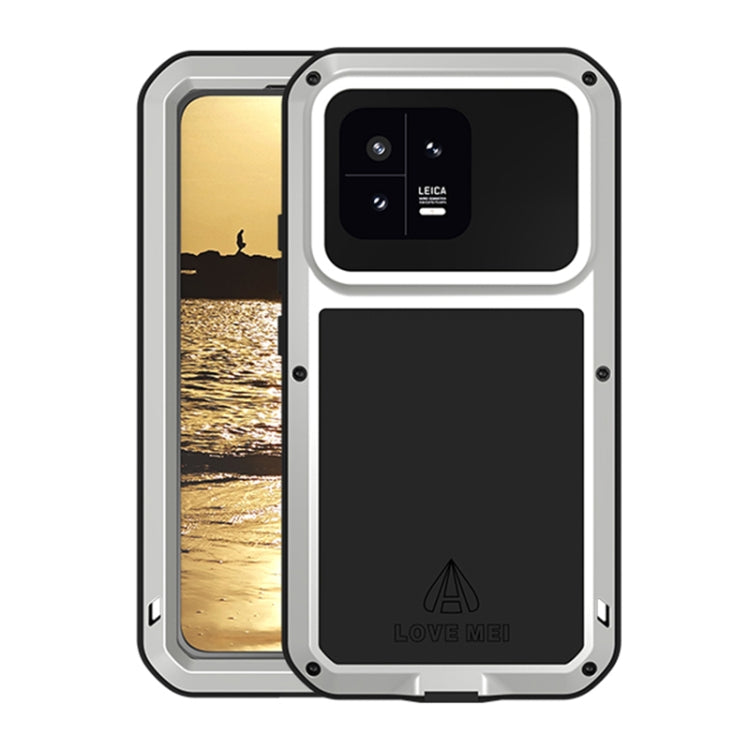 For Xiaomi 13 LOVE MEI Metal Shockproof Life Water-resistant Dustproof Phone Case(Silver)