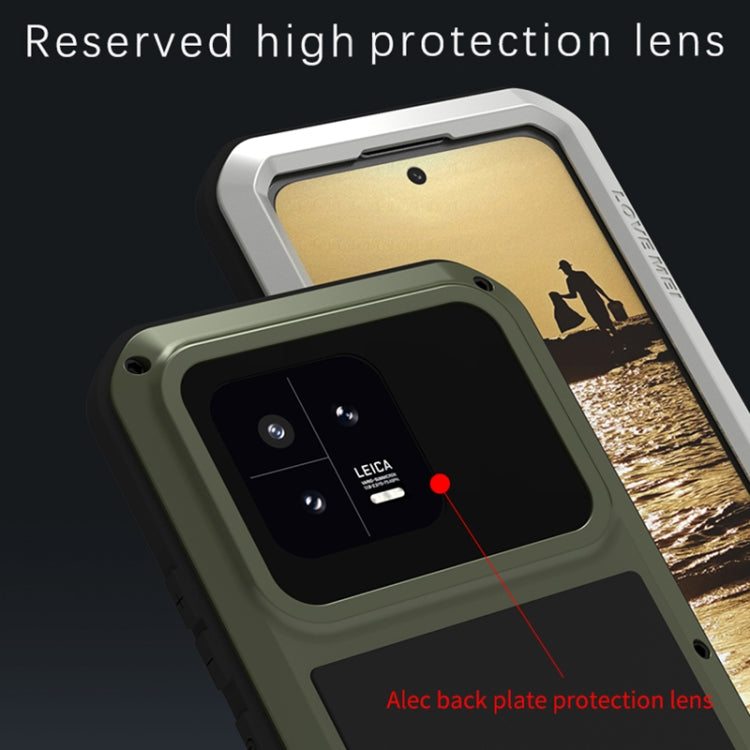 For Xiaomi 13 LOVE MEI Metal Shockproof Life Water-resistant Dustproof Phone Case(Silver)