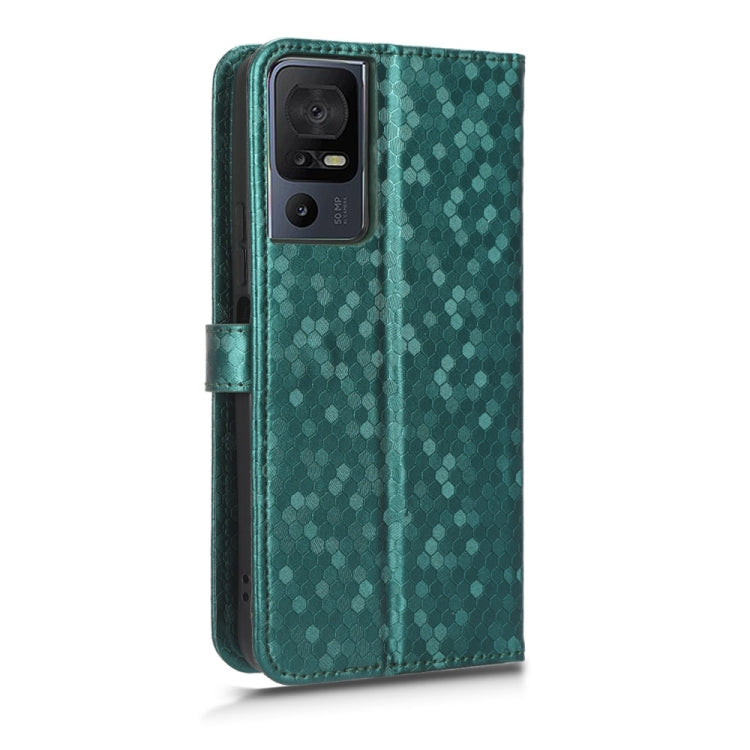 For TCL 40 SE Honeycomb Dot Texture Leather Phone Case(Green)