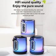 T&G TG376 360 Degree Full Screen LED Light RGB Multicolor Wireless Bluetooth Speaker Subwoofer(Blue)