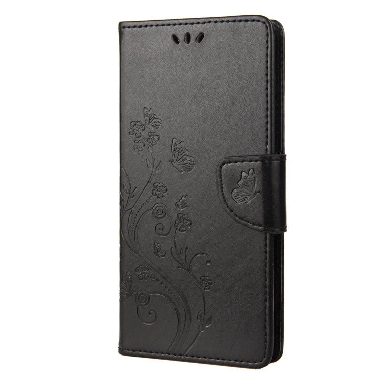 For Xiaomi Redmi Note 12 5G Global / Poco X5 5G Butterfly Flower Pattern Leather Phone Case(Black)