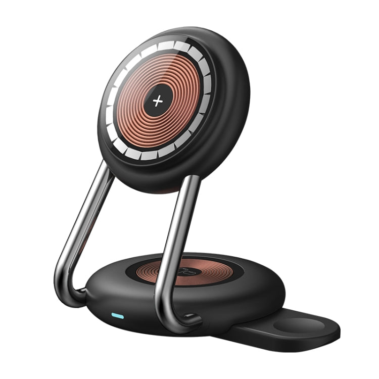 N21 15W 3 in 1 Transparent Magnetic Wireless Charger(Black)