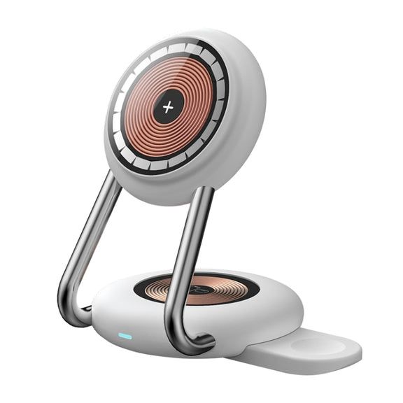 N21 15W 3 in 1 Transparent Magnetic Wireless Charger(White)