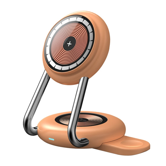 N21 15W 3 in 1 Transparent Magnetic Wireless Charger(Orange)