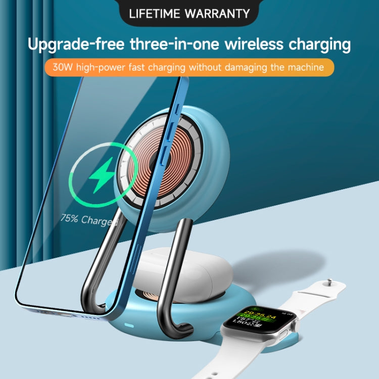 N21 15W 3 in 1 Transparent Magnetic Wireless Charger(White)