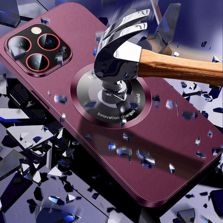 For iPhone 14 Pro Max R-JUST RH05 Magnetic Leather Metal Phone Case(Black)