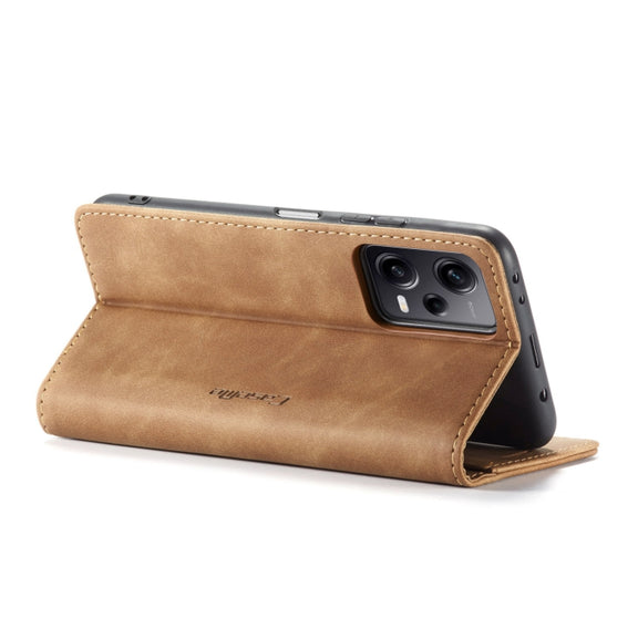 For Xiaomi Redmi Note 12 Pro 5G / Poco X5 Pro CaseMe 013 Multifunctional Horizontal Flip Leather Phone Case(Brown)