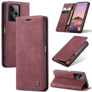 For Xiaomi Redmi Note 12 Pro+ 5G CaseMe 013 Multifunctional Horizontal Flip Leather Phone Case(Wine Red)