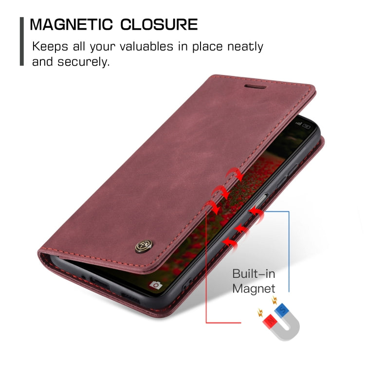 For Xiaomi Redmi Note 12 Pro+ 5G CaseMe 013 Multifunctional Horizontal Flip Leather Phone Case(Wine Red)
