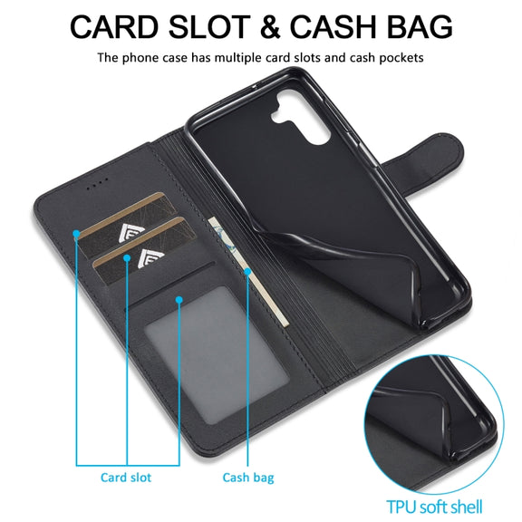 For Samsung Galaxy A24 4G / 5G LC.IMEEKE Calf Texture Leather Phone Case(Black)