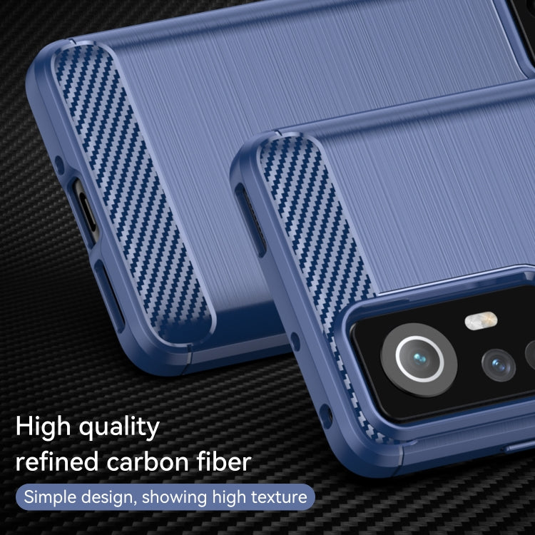 For Xiaomi 12X Brushed Texture Carbon Fiber TPU Phone Case(Blue)