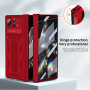 For Xiaomi Mix Fold 2 Hinge All-inclusive Magnetic Phone Case with Stand(Red)