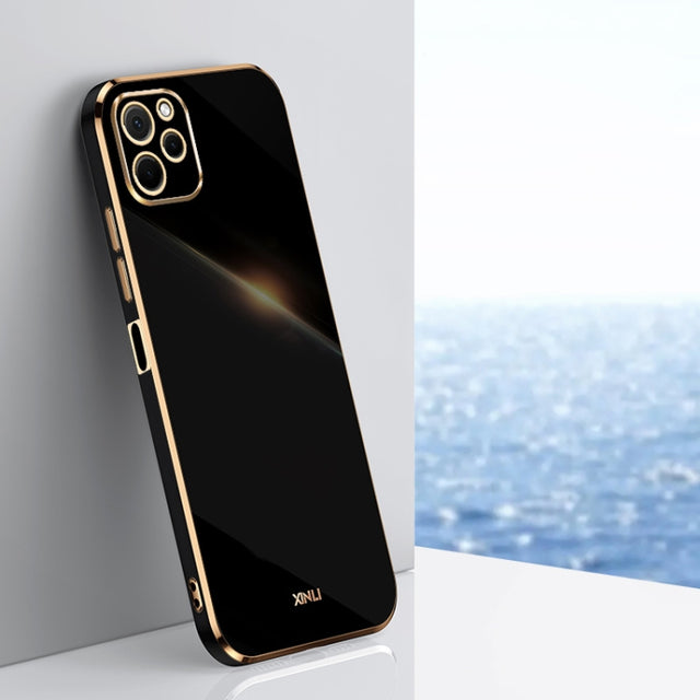 For Huawei nova Y61 XINLI Straight Edge 6D Electroplate TPU Phone Case(Black)