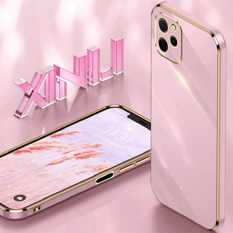 For Huawei nova Y61 XINLI Straight Edge 6D Electroplate TPU Phone Case(Mint Green)
