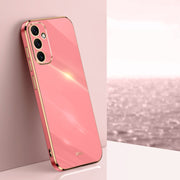 For Samsung Galaxy A34 5G XINLI Straight Edge 6D Electroplate TPU Phone Case(Hawthorn Red)