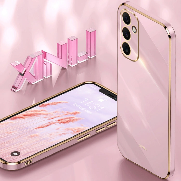 For Samsung Galaxy A34 5G XINLI Straight Edge 6D Electroplate TPU Phone Case(Hawthorn Red)