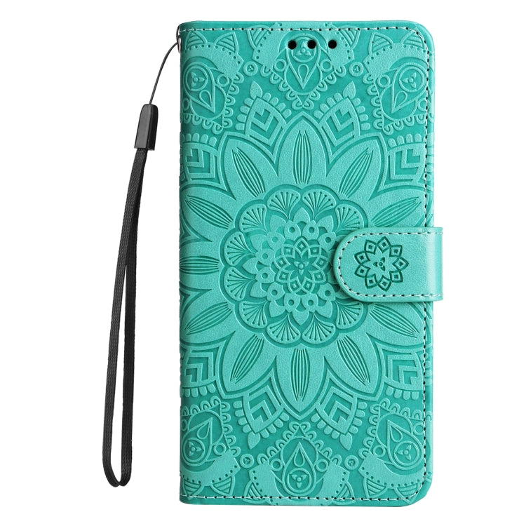 For Honor X8a Embossed Sunflower Leather Phone Case(Green)