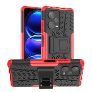 For Xiaomi Redmi Note 12 Pro+ 5G Tire Texture TPU + PC Phone Case with Holder(Red)