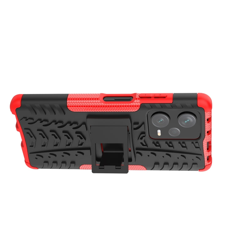 For Xiaomi Redmi Note 12 Pro+ 5G Tire Texture TPU + PC Phone Case with Holder(Red)