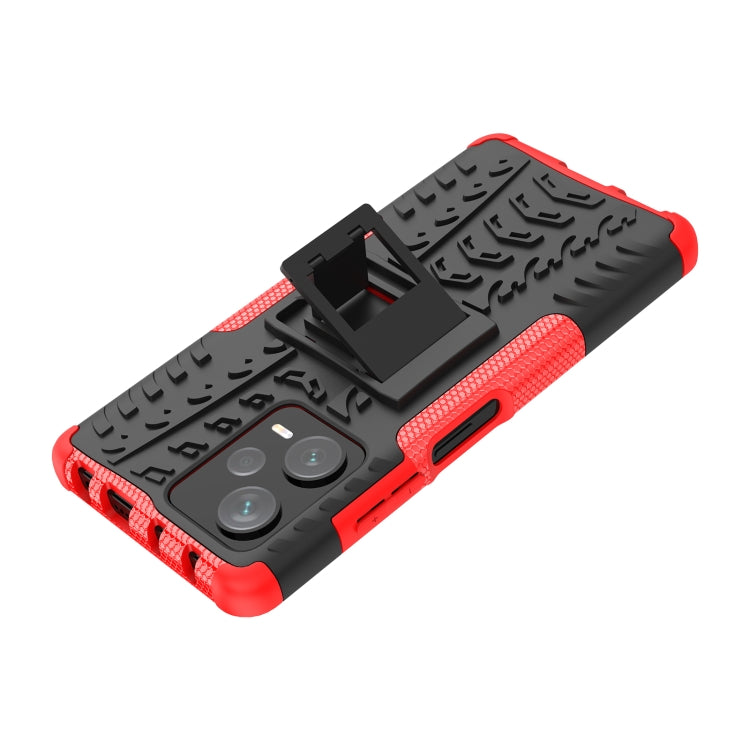 For Xiaomi Redmi Note 12 Pro+ 5G Tire Texture TPU + PC Phone Case with Holder(Red)