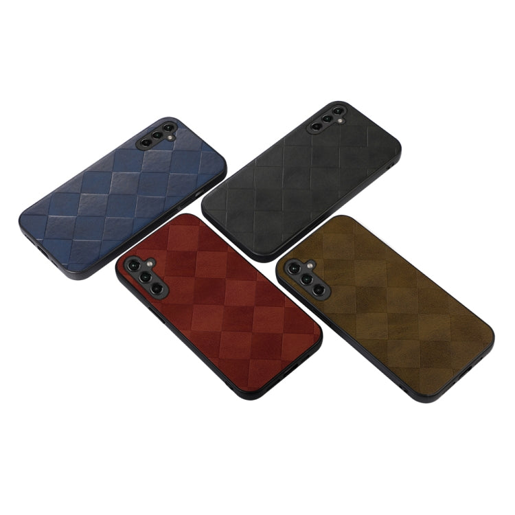 For Samsung Galaxy A24 4G Weave Plaid PU Phone Case(Green)