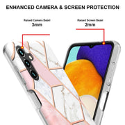 For Samsung Galaxy A54 5G Electroplating Splicing Marble TPU Phone Case(Pink White)